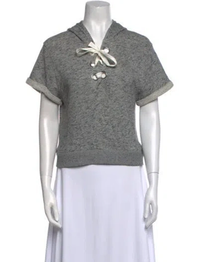 Pre-owned Derek Lam 10 Crosby Short Sleeve Sweatshirt In Gray