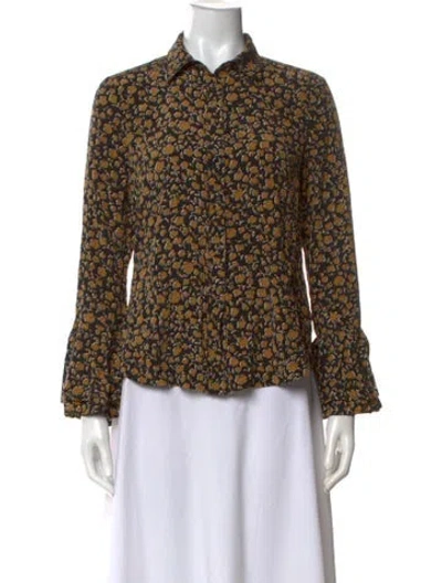 Pre-owned Derek Lam 10 Crosby Silk Floral Print Blouse In Multi