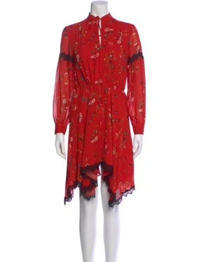 Pre-owned Derek Lam 10 Crosby Silk Knee-length Dress In Red