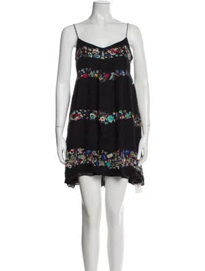 Pre-owned Derek Lam 10 Crosby Silk Mini Dress In Black