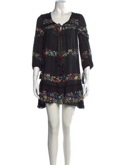 Pre-owned Derek Lam 10 Crosby Silk Mini Dress In Black