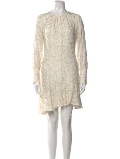 Pre-owned Derek Lam 10 Crosby Silk Mini Dress In Neutral