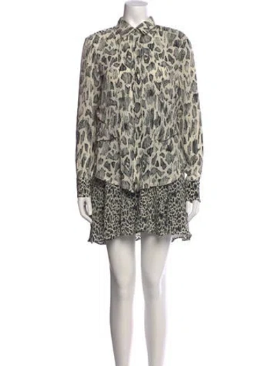 Pre-owned Derek Lam 10 Crosby Silk Mini Dress In Neutral
