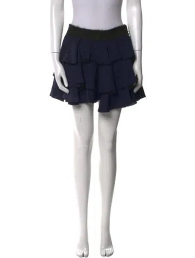 Pre-owned Derek Lam 10 Crosby Silk Mini Skirt In Blue