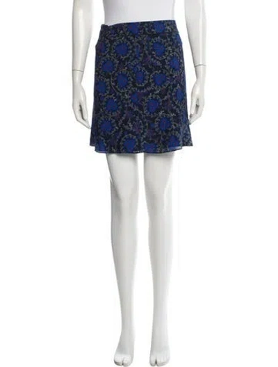 Pre-owned Derek Lam 10 Crosby Silk Mini Skirt In Blue