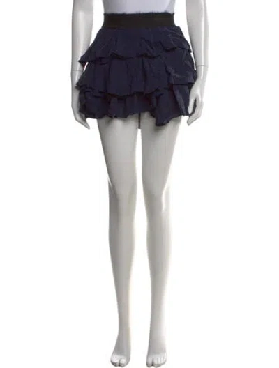 Pre-owned Derek Lam 10 Crosby Silk Mini Skirt In Blue
