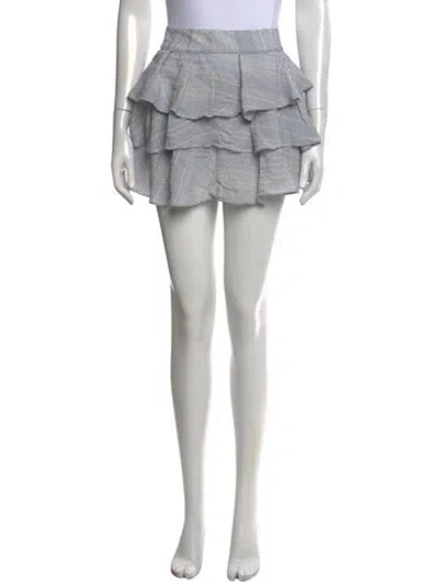 Pre-owned Derek Lam 10 Crosby Silk Mini Skirt In Blue/white