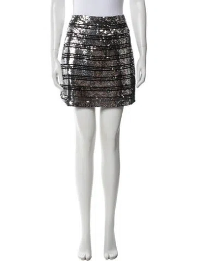 Pre-owned Derek Lam 10 Crosby Silk Mini Skirt In Silver