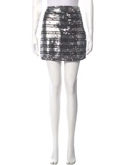 Pre-owned Derek Lam 10 Crosby Silk Mini Skirt In Silver