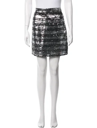 Pre-owned Derek Lam 10 Crosby Silk Mini Skirt In Silver