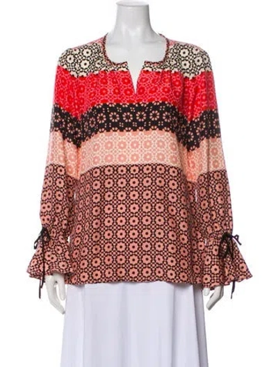 Pre-owned Derek Lam 10 Crosby Silk Patterned Blouse In Multi