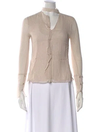 Pre-owned Derek Lam 10 Crosby Silk Striped Blouse In Pink