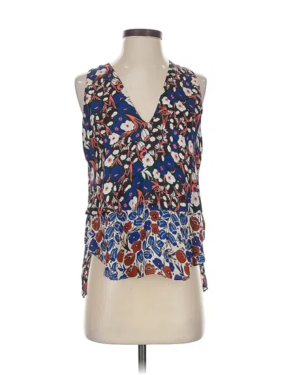Derek Lam 10 Crosby Sleeveless Blouse In Blue