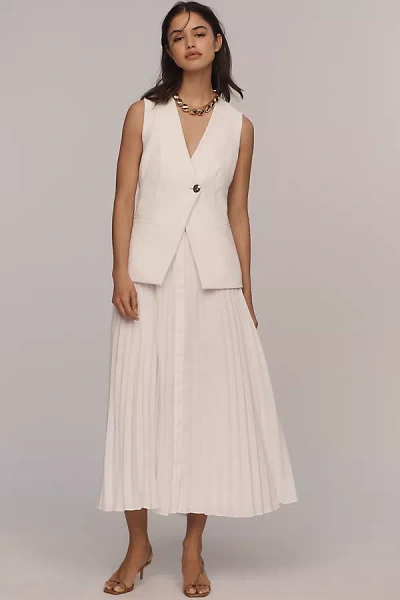 Derek Lam 10 Crosby Sleeveless Twofer Midi Dress In White