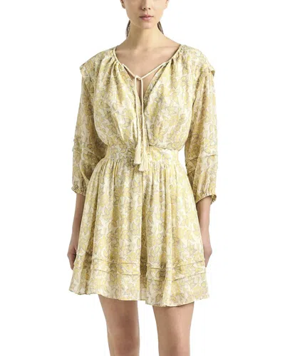 Derek Lam 10 Crosby Solange Print Voile Minidress In Yellow
