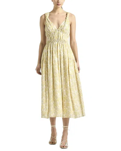 Derek Lam 10 Crosby Sorrel Printed Voile Midi Dress In Yellow