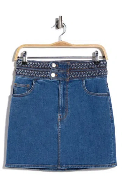 Derek Lam 10 Crosby Stella Braided Denim Miniskirt In Blue