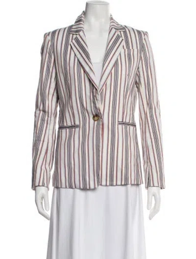 Pre-owned Derek Lam 10 Crosby Striped Blazer In White