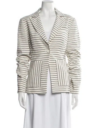 Pre-owned Derek Lam 10 Crosby Striped Blazer In White