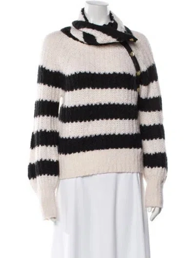 Pre-owned Derek Lam 10 Crosby Striped Cowl Neck Sweater In Neutral