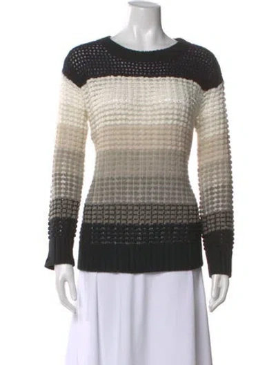 Pre-owned Derek Lam 10 Crosby Striped Crew Neck Sweater In Neutral