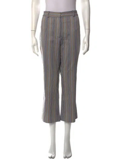 Pre-owned Derek Lam 10 Crosby Striped Flared Pants In Blue