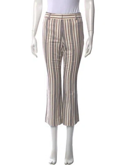 Pre-owned Derek Lam 10 Crosby Striped Flared Pants In Neutrals