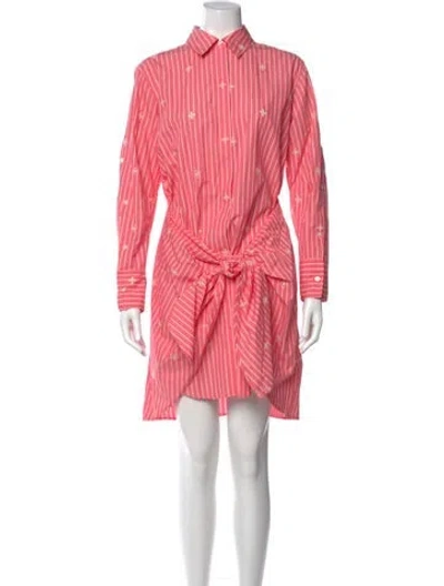 Pre-owned Derek Lam 10 Crosby Striped Knee-length Dress In Pink