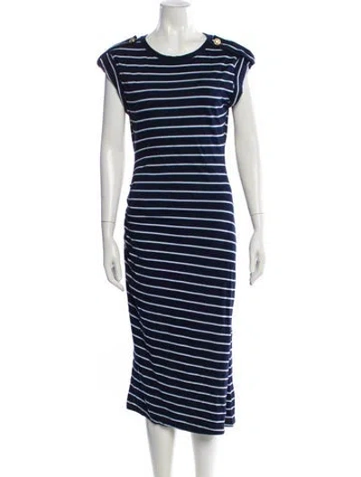 Pre-owned Derek Lam 10 Crosby Striped Long Dress In Blue
