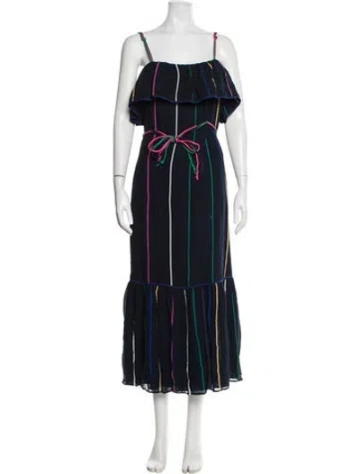 Pre-owned Derek Lam 10 Crosby Striped Long Dress In Blue