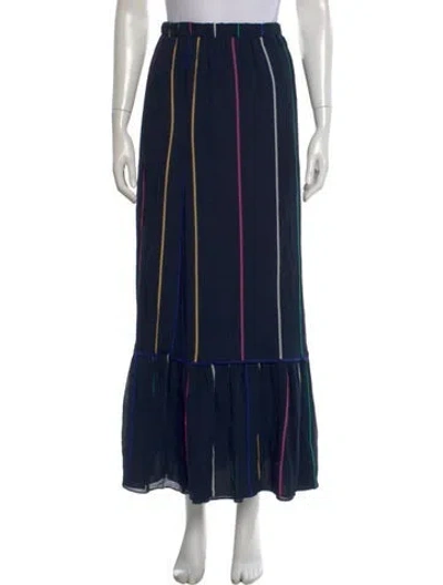 Pre-owned Derek Lam 10 Crosby Striped Long Skirt In Blue