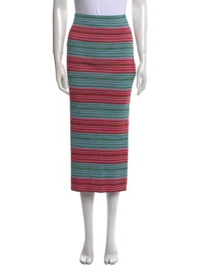 Pre-owned Derek Lam 10 Crosby Striped Midi Length Skirt In Pink