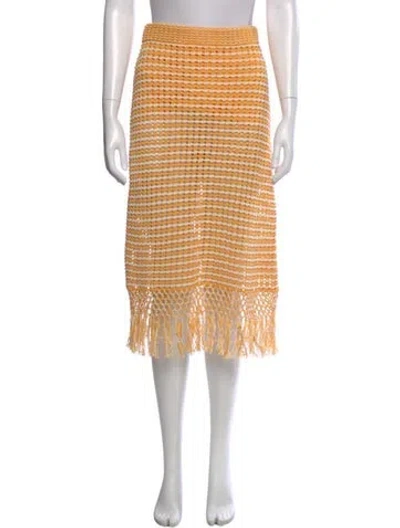 Pre-owned Derek Lam 10 Crosby Striped Midi Length Skirt In Yellow