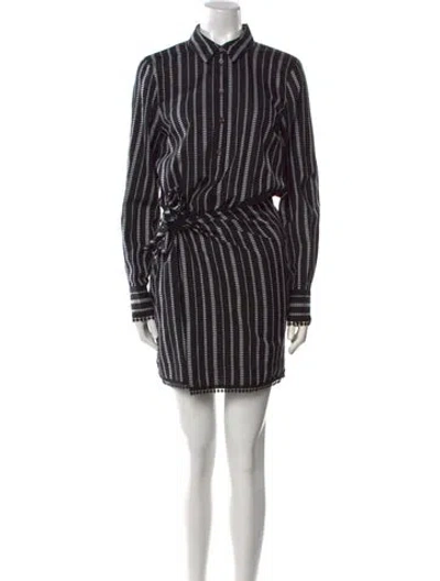 Pre-owned Derek Lam 10 Crosby Striped Mini Dress In Black
