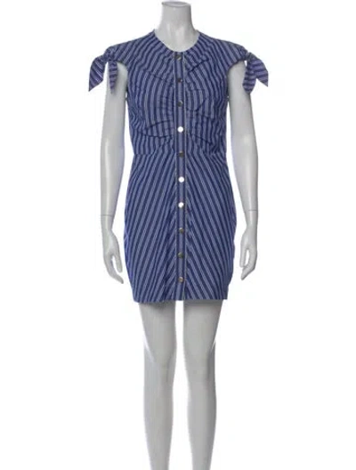 Pre-owned Derek Lam 10 Crosby Striped Mini Dress In Blue