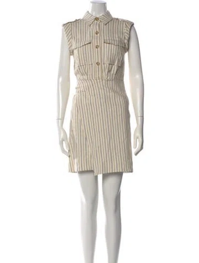 Pre-owned Derek Lam 10 Crosby Striped Mini Dress In Neutral