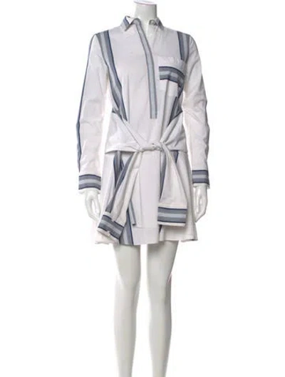 Pre-owned Derek Lam 10 Crosby Striped Mini Dress In White