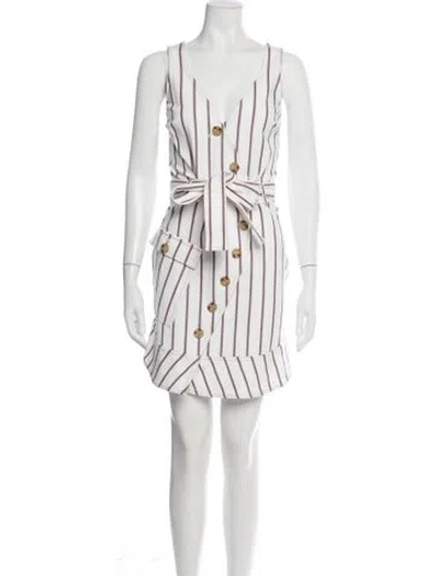 Pre-owned Derek Lam 10 Crosby Striped Mini Dress In White