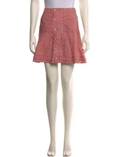 Pre-owned Derek Lam 10 Crosby Striped Mini Skirt In Orange