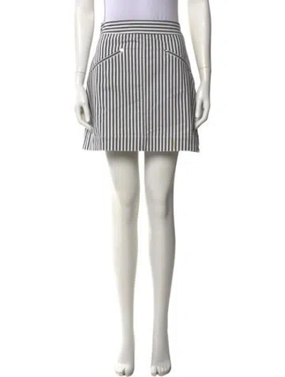 Pre-owned Derek Lam 10 Crosby Striped Mini Skirt In White