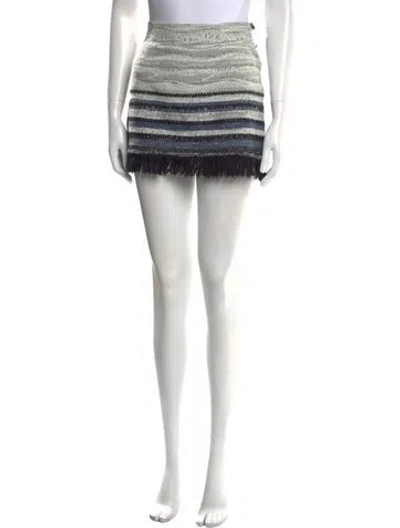 Pre-owned Derek Lam 10 Crosby Striped Mini Skirt In White