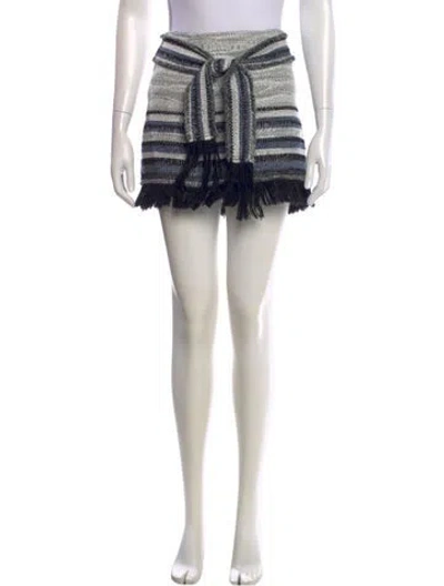 Pre-owned Derek Lam 10 Crosby Striped Mini Skirt In White