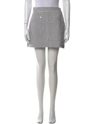 Pre-owned Derek Lam 10 Crosby Striped Mini Skirt In White