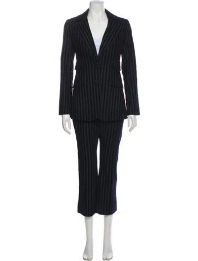 Pre-owned Derek Lam 10 Crosby Striped Pant Set In Blue