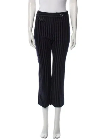 Pre-owned Derek Lam 10 Crosby Striped Straight Leg Pants In Blue