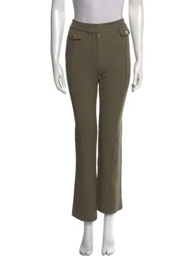 Pre-owned Derek Lam 10 Crosby Striped Straight Leg Pants In Green