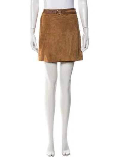 Pre-owned Derek Lam 10 Crosby Suede Mini Skirt In Orange