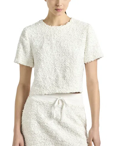 Derek Lam 10 Crosby Syrena Paillette Boucle Cropped Boxy Tee In Neutral