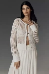 Derek Lam 10 Crosby Syvie Crochet Sequin Cardigan Sweater In White