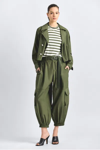 Derek Lam 10 Crosby Tasmin Belted Balloon Cargo Pants In Green